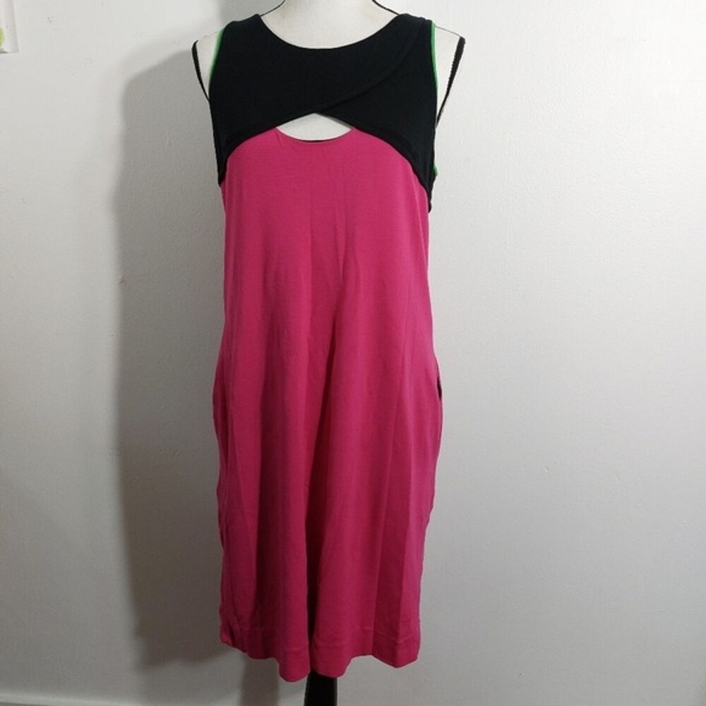 Cynthia Cynthia Steffe Black Pink Green Color Block Knit Sheath Dress Size S - Picture 1 of 9